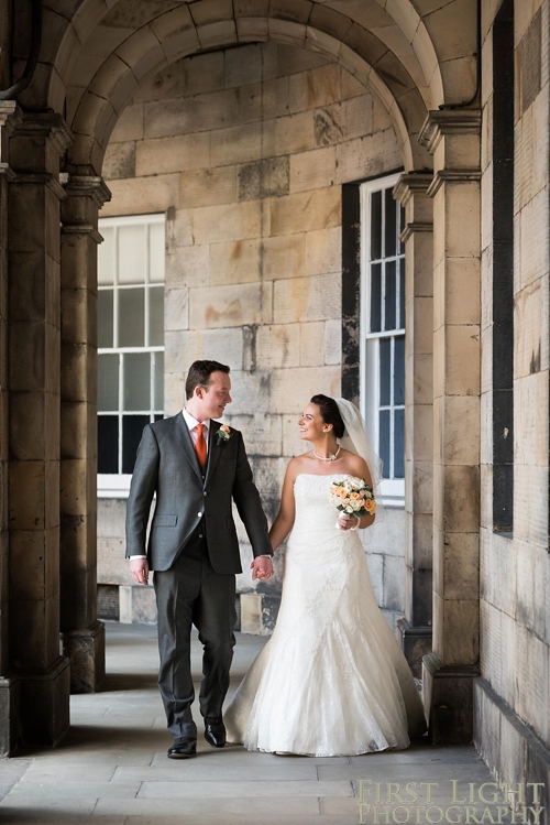 Bride and groom portrait at Signet Library wedding