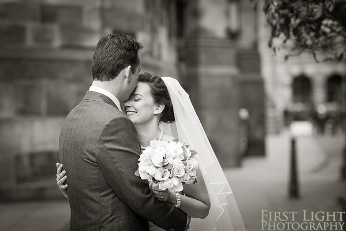Bride and groom portrait at Signet Library wedding