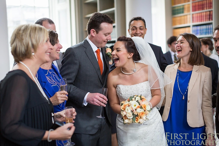 Bride and groom at Signet Library wedding