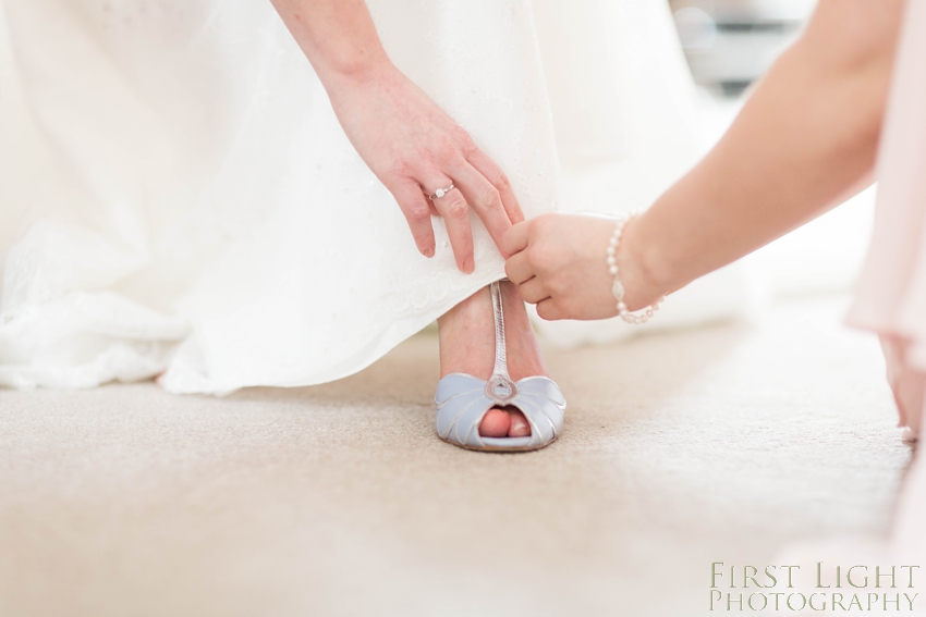 blue wedding shoes. Carberry Tower wedding photography