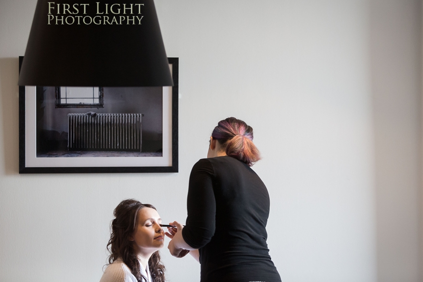 Wedding makeup, wedding details, Dundas Castle wedding photography. Edinburgh wedding photography by First Light Photography