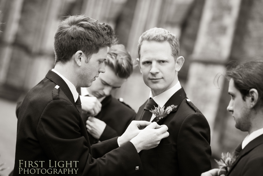 Ushers, groomsmen, best man, wedding, Dundas Castle wedding photography. Edinburgh wedding photography by First Light Photography