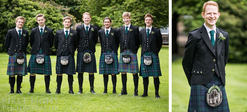 Ushers, groomsmen, best man, Dundas Castle wedding photography. Edinburgh wedding photography by First Light Photography