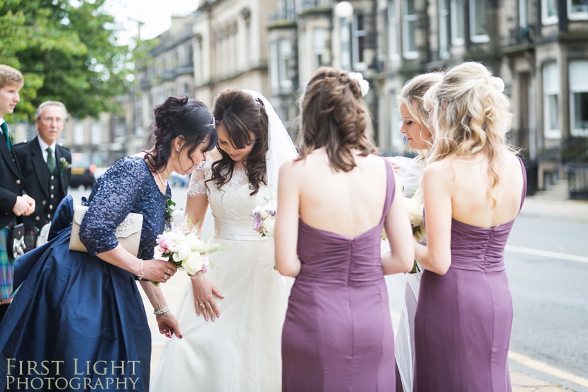 bridesmaids, bridesmaids dress, wedding dress, wedding details, Dundas Castle wedding photography. Edinburgh wedding photography by First Light Photography