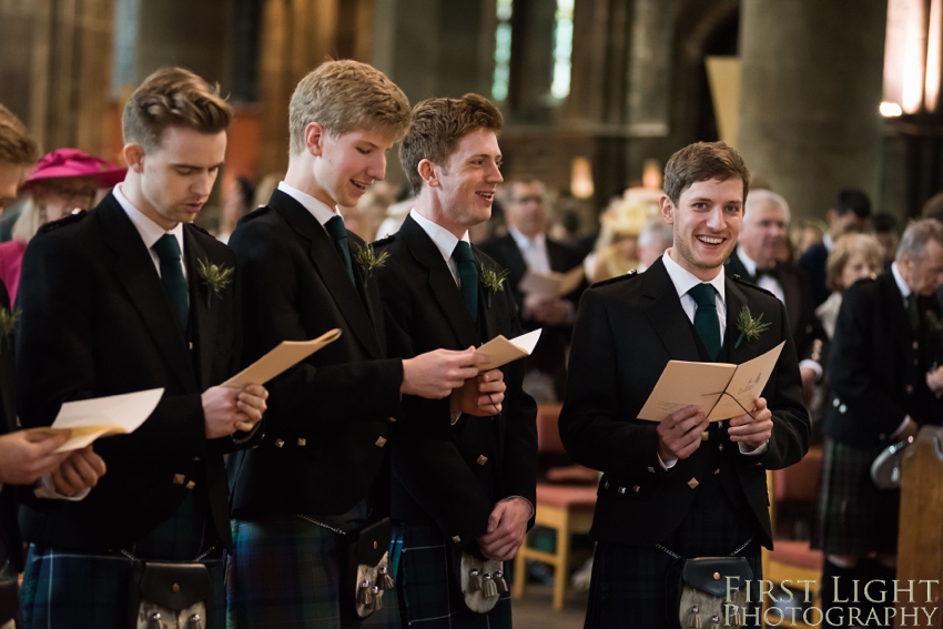 Ushers, groomsmen, best man, wedding, Dundas Castle wedding photography. Edinburgh wedding photography by First Light Photography