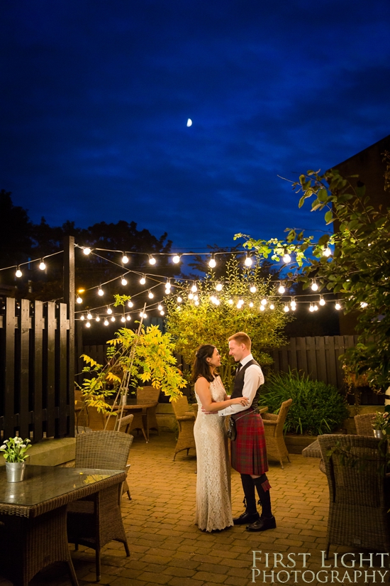 Nighttime portrait, wedding photographer Scotland