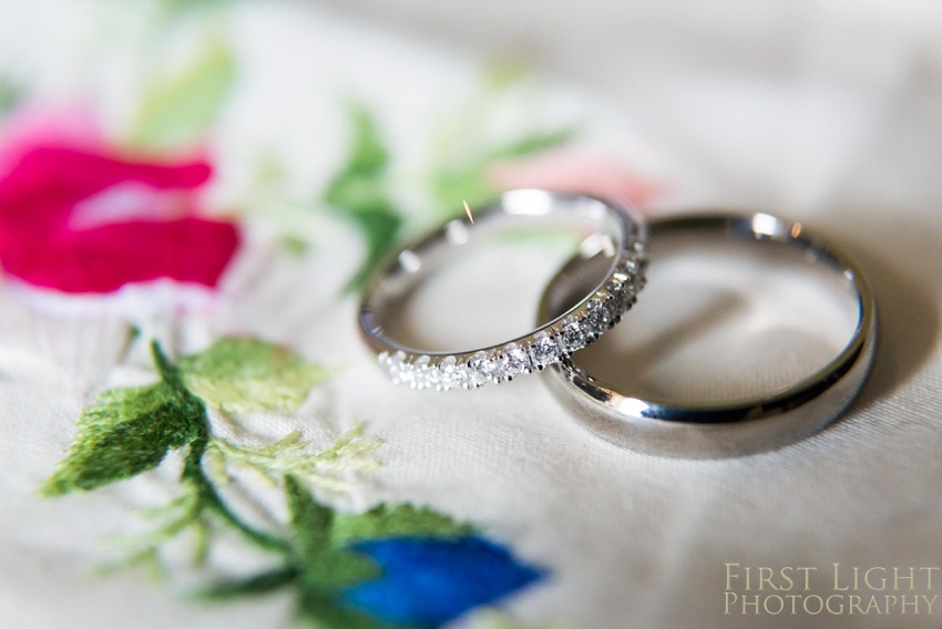 Wedding rings, wedding details, wedding jewellery, Gilmerton House, Wedding Photographer, Edinburgh Wedding Photographer, Edinburgh, Scotland, Copyright: First Light Photography