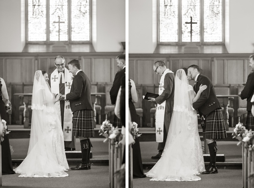 Wedding kiss, Gilmerton House, Wedding Photographer, Edinburgh Wedding Photographer, Edinburgh, Scotland, Copyright: First Light Photography