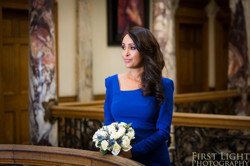 Wedding Elopement, Prestonfield House, Blue Wedding Dress, Edinburgh Wedding Photographer, Copyright:First Light Photography, Scotland