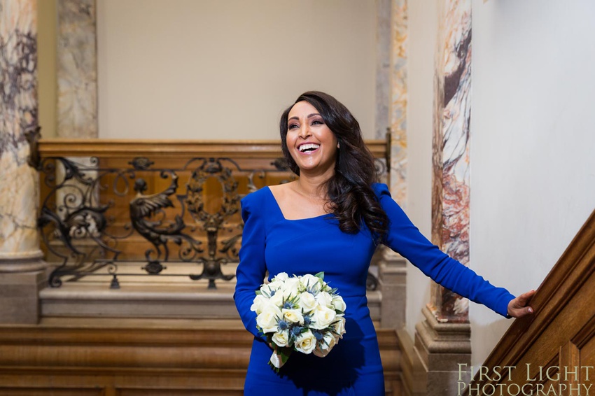 Wedding Elopement, Prestonfield House, Blue Wedding Dress, Edinburgh Wedding Photographer, Copyright:First Light Photography, Scotland