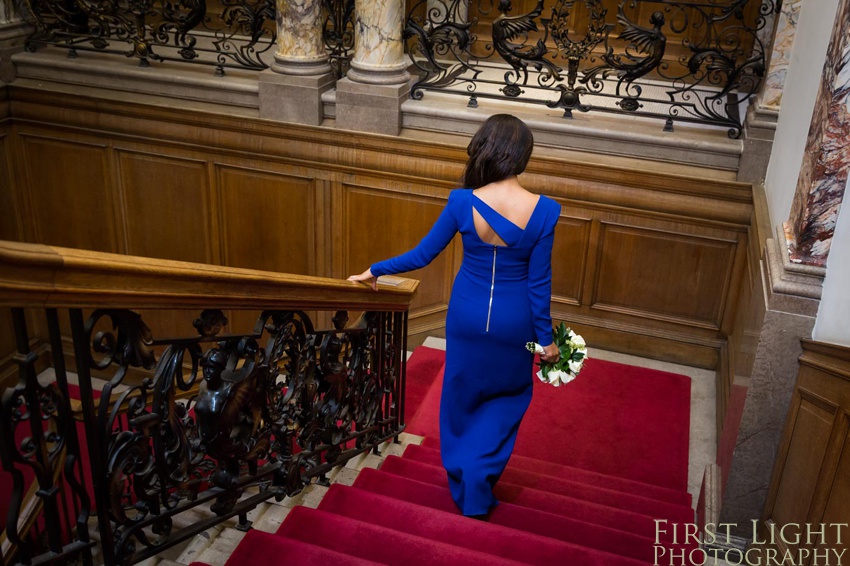 Wedding Elopement, Prestonfield House, Blue Wedding Dress, Edinburgh Wedding Photographer, Copyright:First Light Photography, Scotland