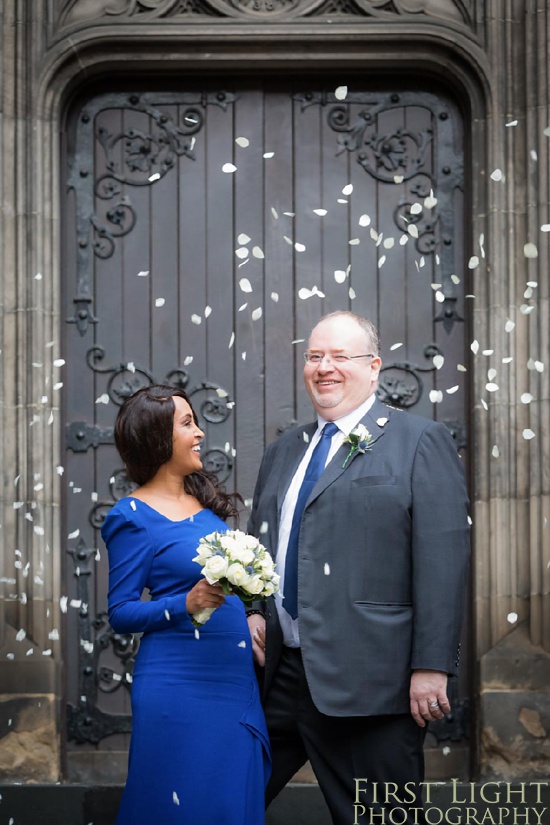 Wedding Elopement, Prestonfield House, Blue Wedding Dress, Edinburgh Wedding Photographer, Copyright:First Light Photography, Scotland