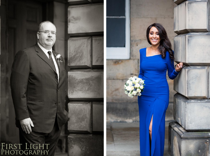 Wedding Elopement, Prestonfield House, Blue Wedding Dress, Edinburgh Wedding Photographer, Copyright:First Light Photography, Scotland