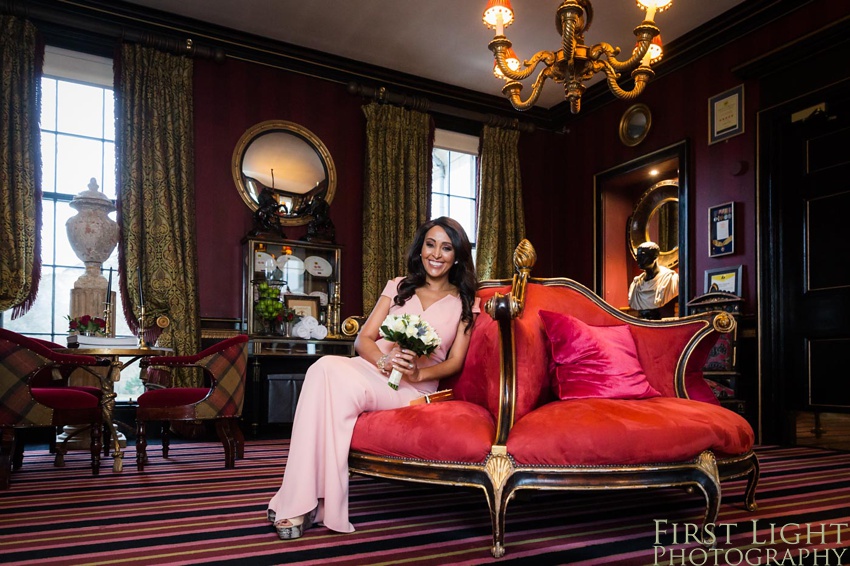 Wedding Elopement, Prestonfield House, Blue Wedding Dress, Edinburgh Wedding Photographer, Copyright:First Light Photography, Scotland