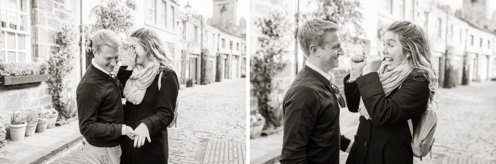 Wedding Proposal photography in Circus Lane, Edinburgh