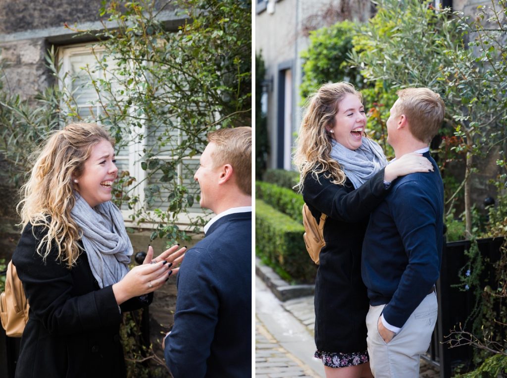 Wedding Proposal photography in Circus Lane, Edinburgh