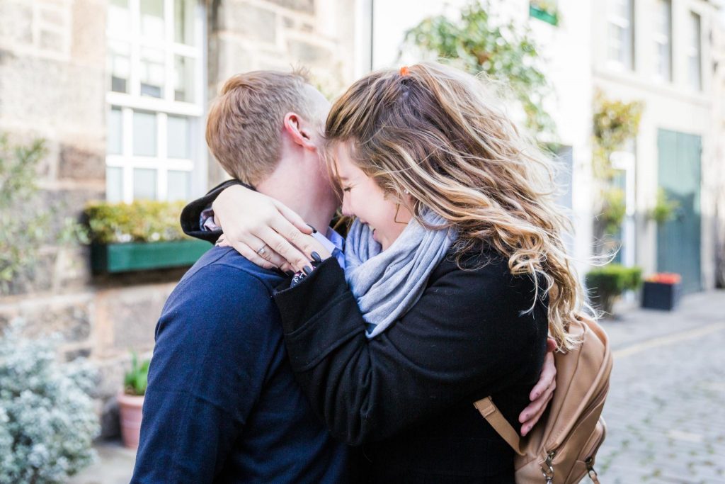 Wedding Proposal photography in Circus Lane, Edinburgh