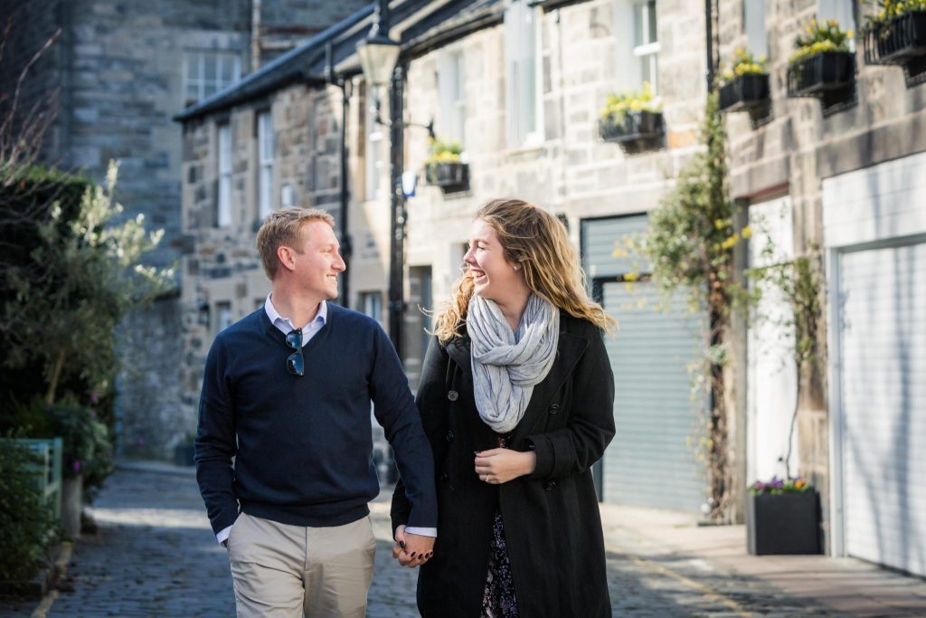 Wedding Proposal photography in Circus Lane, Edinburgh