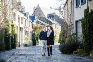 Wedding Proposal photography in Circus Lane, Edinburgh