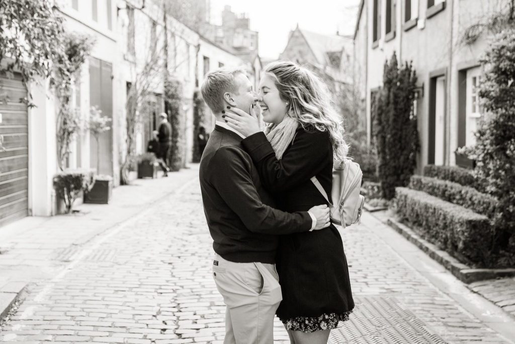 Wedding Proposal photography in Circus Lane, Edinburgh